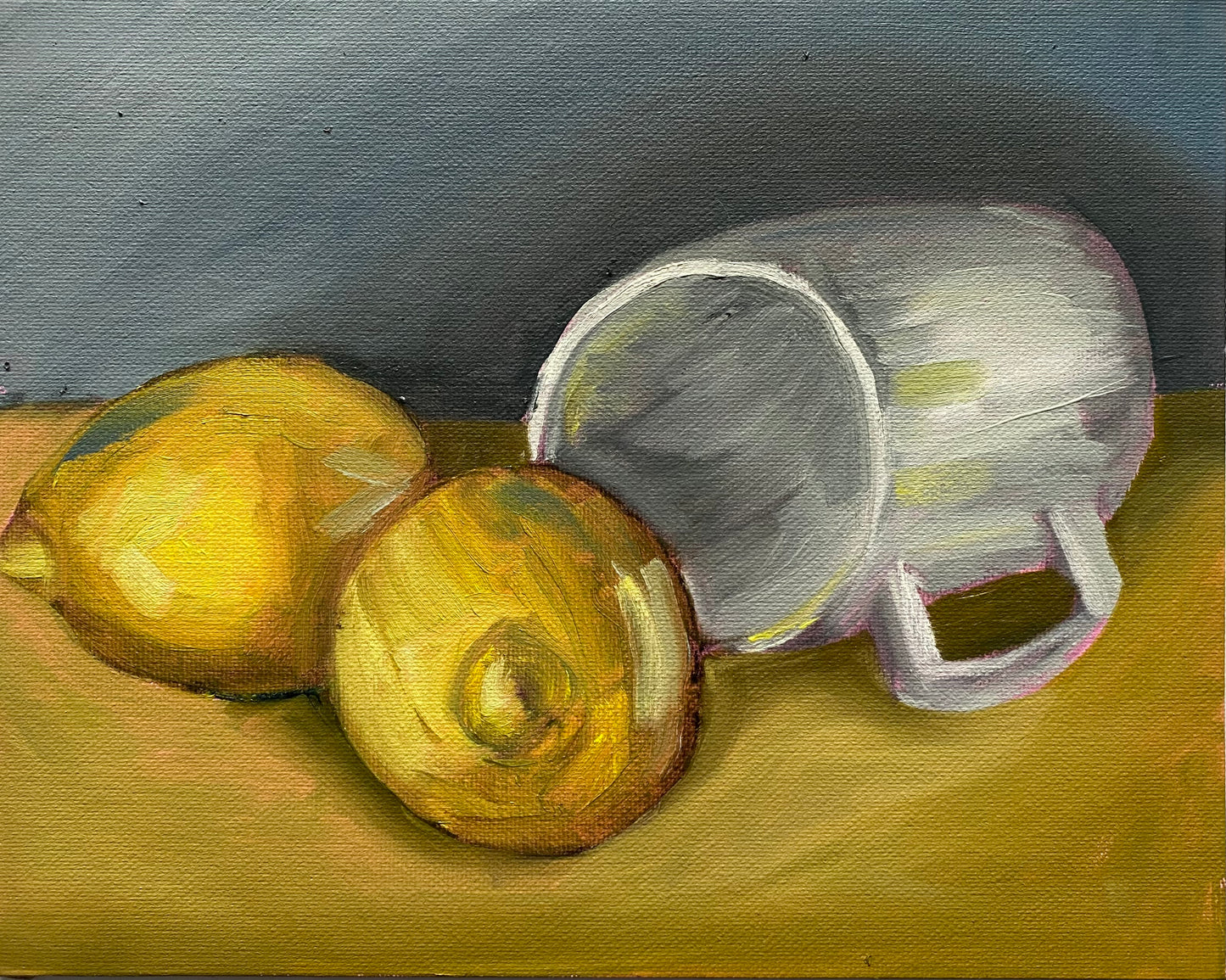 Stylish lemons and cup