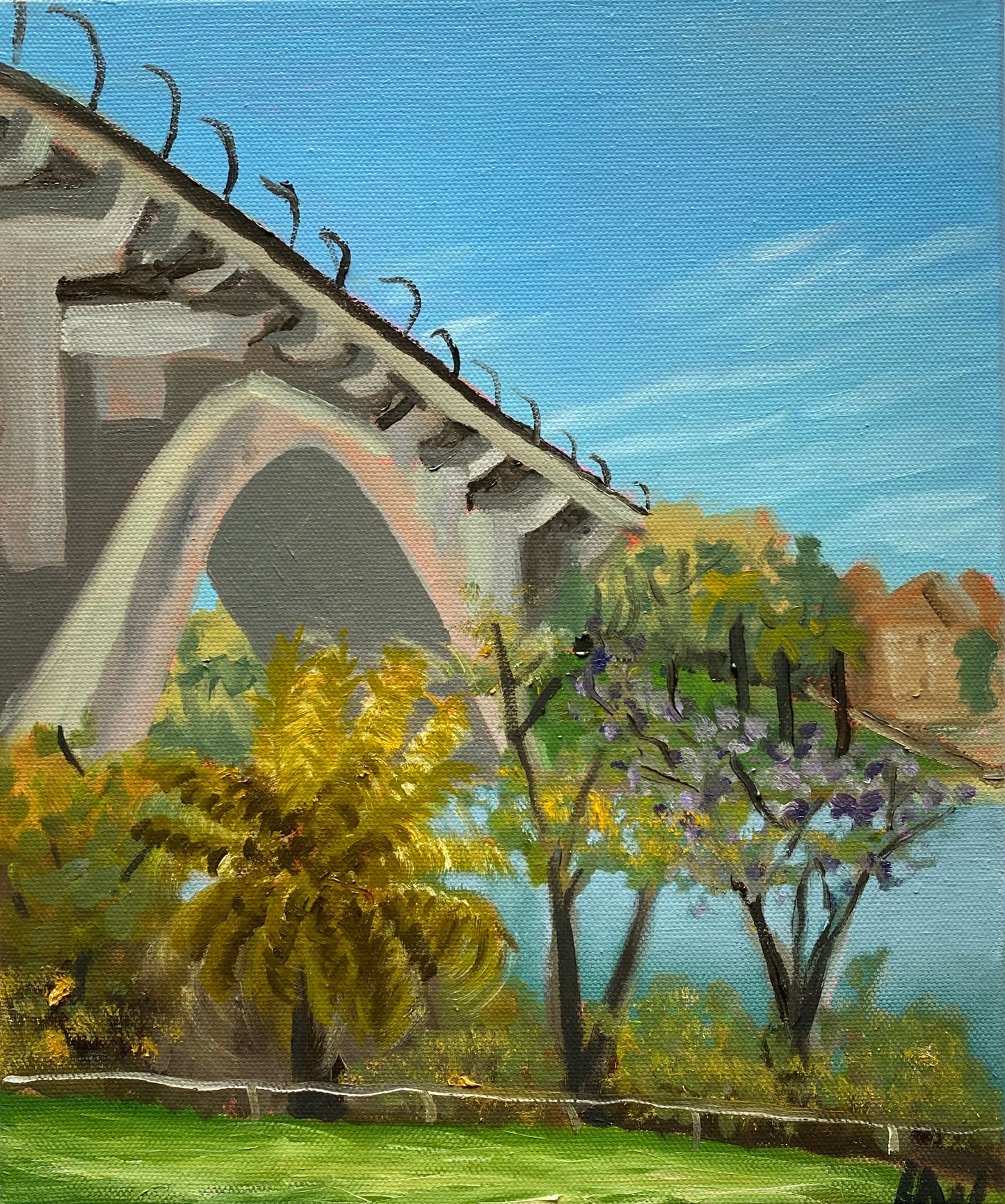 Palm trees under Gladesville bridge