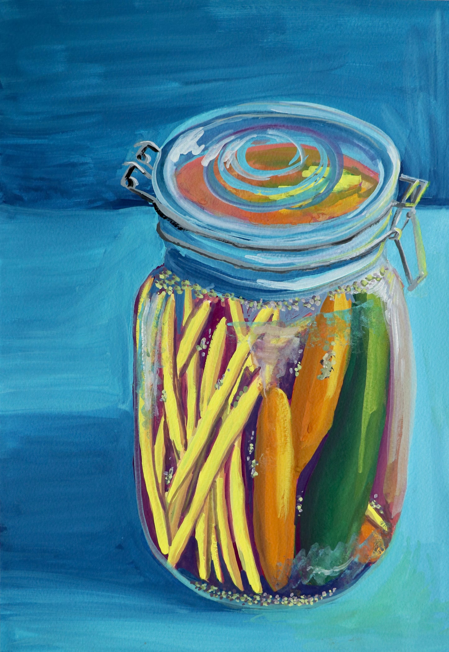 Pickled veg in a jar